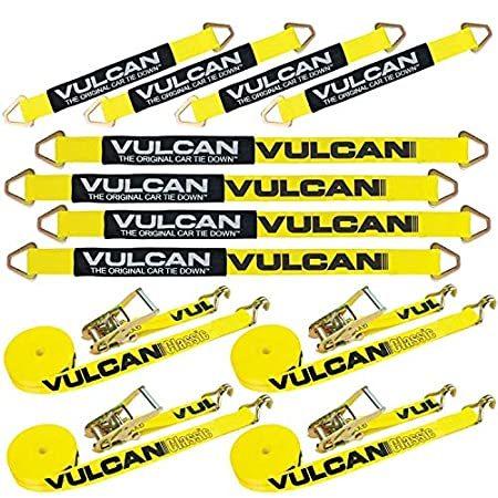 【送料無料】VULCAN クラシックコンプリート車軸ストラップタイダウンキット ワイヤーフックラチェ...