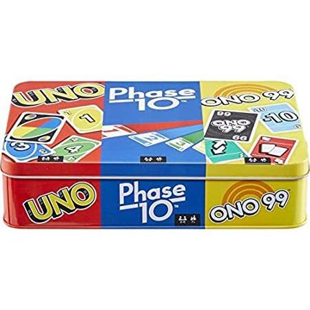 【送料無料】&amp;#x200B;3 Card Game Tin, UNO Card Game, Phas...