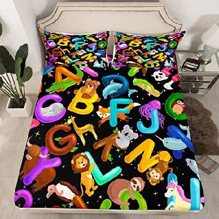 Animals Alphabet Bed Sheet Set for Girls Boys Chil...