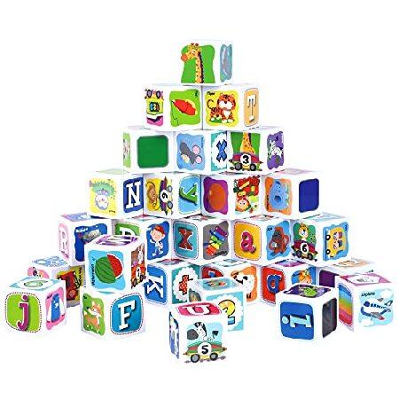 ABC Building Blocks for Toddlers 1-3,28pcs Plastic...