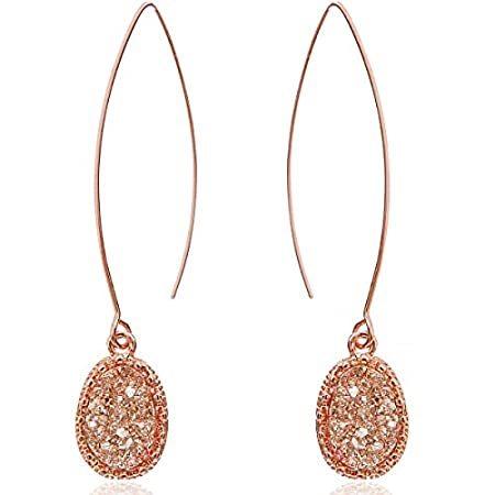 送料無料Humble Chic Simulated Druzy Long Drop Earrings...