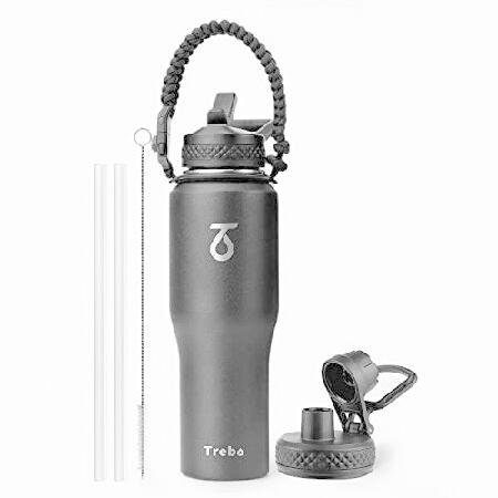 Trebo Water Bottle 32oz with Paracord Handle,Food-...