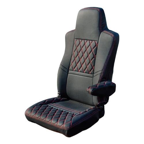 直送品 ジェットイノウエ シートカバーCOMBI いすゞファイブスターギガ用 ブラック/赤糸 595...