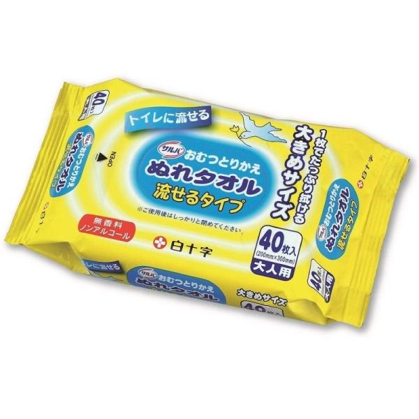 おしりふき 大判 サルバ おむつとりかえ ぬれタオル 流せるタイプ 無香料 40枚入×12個 450...