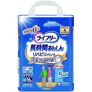 ライフリー 長時間あんしん リハビリパンツ　M16枚入 × 7 unicharm おむつ ライフリー ユニ・チャーム 長時間あんしん