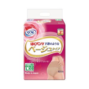 おむつ リフレ はくパンツ 下着のようなベージュタイプ Lサイズ 20枚入 18924 リブドゥコー...