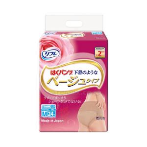 おむつ リフレ はくパンツ 下着のようなベージュタイプ Mサイズ 24枚入×2袋 18923 リブド...