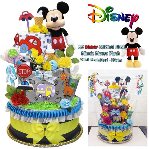 おむつケーキ ディズニー 出産祝い ミッキーマウス  (US Disney Store 正規品) 大...