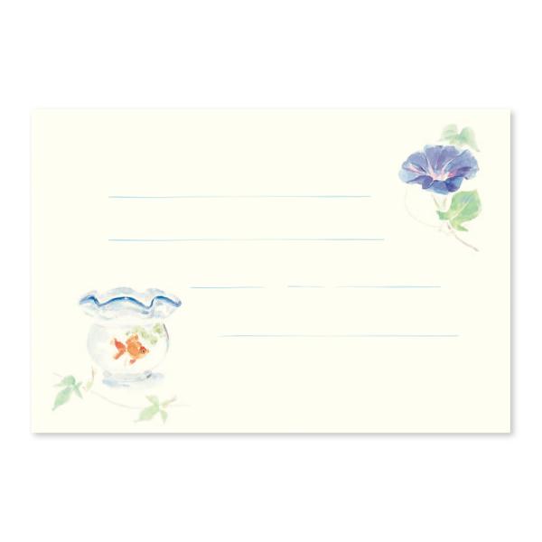 絵葉書 ポストカード おしゃれ 和紙【季節のはがき 朝顔と金魚】手紙 暑中見舞い 夏 ギフト お土産...