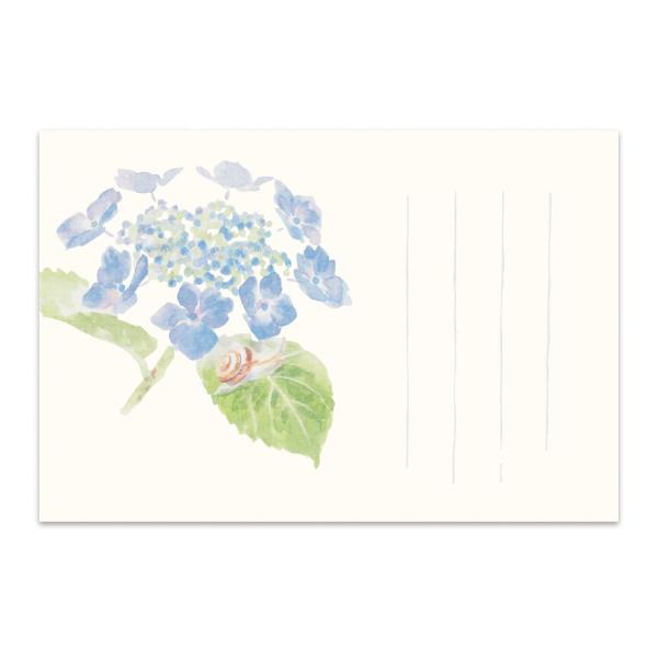 絵葉書 ポストカード 初夏 おしゃれ 和紙 手紙 メッセージ 季節のはがき 額紫陽花とかたつむり イ...