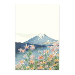 絵葉書 おしゃれ 和紙 季節の絵はがき 秋 富士とコスモス