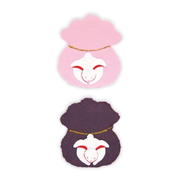 切り絵 オリジナル 年賀状 お月見 手紙 かわいい おしゃれ 手作り クラフト 和紙パーツ 宝うさぎ...