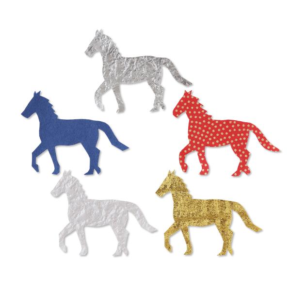 お正月飾り 干支 和紙パーツ【お祝いオーナメント カラフルうま】和紙 オリジナル 年賀状 ぽち袋 お...