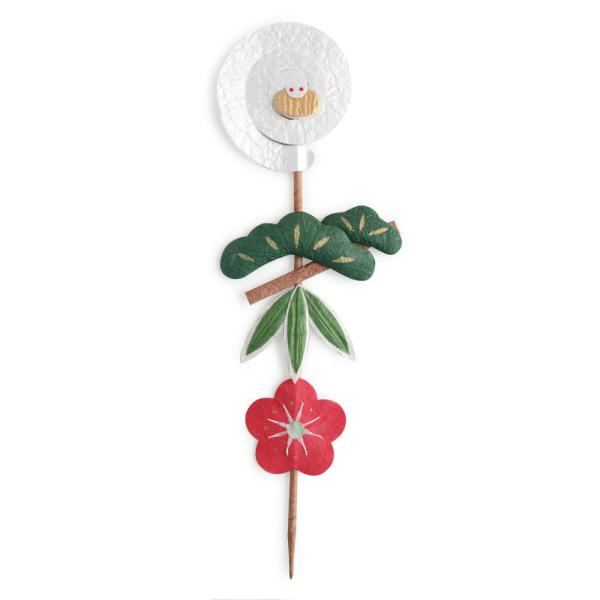 お正月飾り おしゃれ ピック 和紙 枡俵飾り 干支 インテリア ミニチュア めでた棒 松竹梅へび/ネ...