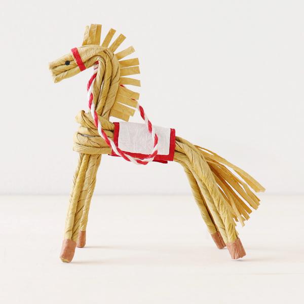 干支飾り おしゃれ 和紙【わらべ馬 ベージュ】お正月 置物 十二支 端午の節句 インテリア ミニチュ...