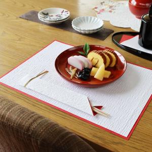 ランチョンマット おしゃれ【御膳和紙 紅白もみ...の詳細画像1