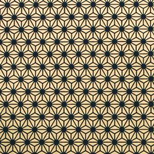 色鳥の子紙 和紙 シルク印刷 麻の葉 黒×金 330-イ