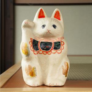 招き猫 大型 巨大/ 大入白猫8号（左手） /置物 贈り物 プレゼント