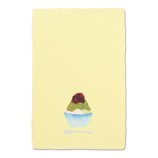 絵葉書 おしゃれ 和紙 ちぎり絵はがき 夏 宇治金時 イエロー 手漉き ポストカード メッセージカー...