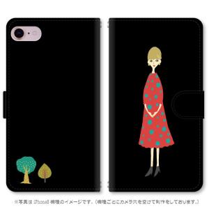 スマホケース 手帳型 iPhone16 iPhone15 iPhoneSE第3世代 iPhone8 AQUOS GooglePixel  Xperia Galaxyなど多機種制作対応 m014B_北欧の女の子（黒verの１）