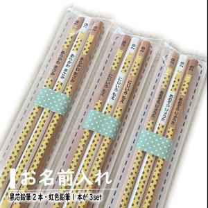 鉛筆⑭えんぴつプチギフト10個　ばら撒き　お祝い　卒園　入園　卒業　入学　子供会 鉛筆3本プチギフト☆虹色鉛筆入り メルヘン柄シリーズ入園・入学・卒