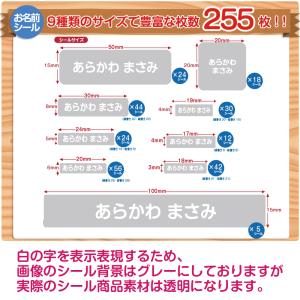 白い文字の透明タイプお名前シール【耐水/防水】...の詳細画像2