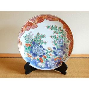 飾り皿 有田焼 竹雀 尺5寸 45cm 皿立て スタンド付 木箱入り : 有田焼