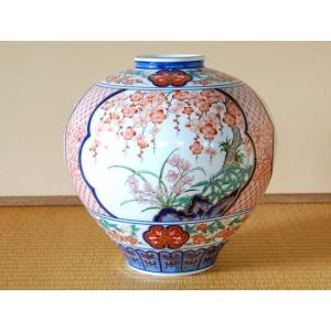 有田焼 花瓶 奥川俊右ェ門作 錦つつじ花生 item no.2f446 : ハマダヤ