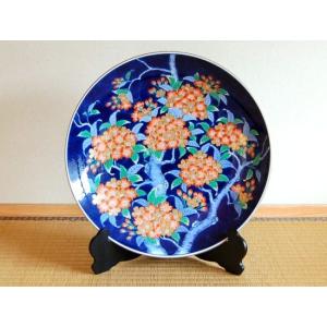 飾り皿 有田焼 竹雀 尺5寸 45cm 皿立て スタンド付 木箱入り : 有田焼
