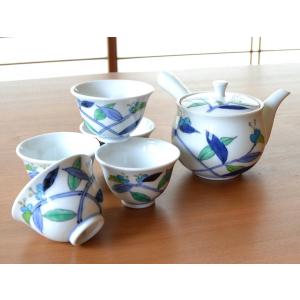 茶器セット 日本茶 高級 有田焼 畑萬陶苑 鍋島山水 汲出し土瓶茶器揃