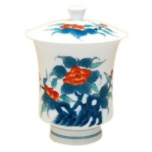 有田焼　有田有陶作　色牡丹絵柄　急須と蓋付き湯呑み10セット 有田焼 有田有陶作 色牡丹絵柄 急須と蓋付き湯呑み10セット