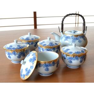 茶器セット 日本茶 高級 有田焼 畑萬陶苑 鍋島山水 汲出し土瓶茶器揃