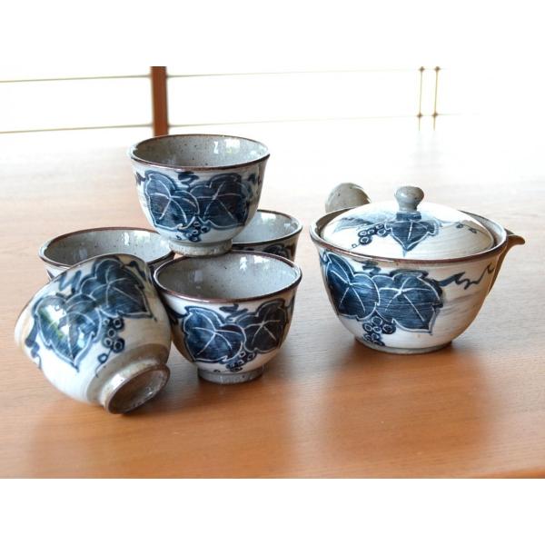 茶器セット 日本茶 有田焼 粉引ぶどう U急須茶器揃（急須1個・湯呑５客） 化粧箱入り