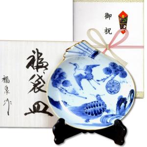 飾り皿 有田焼 竹雀 尺5寸 45cm 皿立て スタンド付 木箱入り : 有田焼