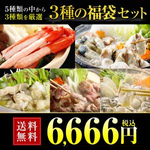 ※在庫切れ終売※ 売り尽くしセール！ 鍋セット 3種類福袋 送料無料 てっちり もつ鍋 水炊き 牡蠣鍋 贈り物 ギフト プレゼント