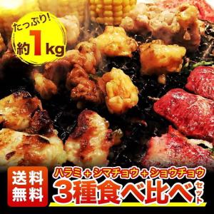 プレミアム会員50%OFF 父の日 ギフト 焼肉BBQ お肉1kgセット 食べ比べ3種 牛ハラミ500g 大腸シマチョウ250g 小腸250g ショウチョウ ホルモン炒め 大阪｜博多もつ鍋と餃子 マイニチトッカ