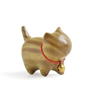 WOWTAC 猫 置物 玄関小物 インテリア飾り 木製招き猫 幸運 招き 誕生日プレゼント