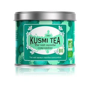 KUSMI TEA クスミティー グリーン キューカンバー ミント 100g缶 オーガニック 有機JAS認証 緑茶 有機フレーバーティー [正規輸入品