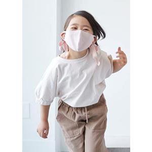ミツフジ リボンマスク ピンク 日本製 おしゃれ 発表会 オーガニック 高島ちぢみ 肌に優しい 耳が痛くなりにくい 小顔美鼻 UVカット 子供用