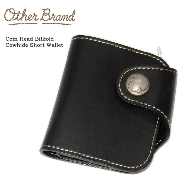 Other Brand 5セント コインコンチョ レザーショートウォレット 二つ折り財布 カウハイド...