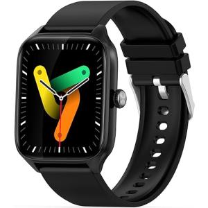 ブラック IGYLAR スマートウォッチ Smart Watch 1.96インチ大画面 通話機能付き Bluetooth5.2 歩数計 腕時計｜one-dream