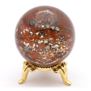 一点物】 パイライト 丸玉 50mm 原石 置き物 オブジェ スフィア pyrite