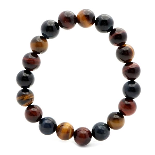 天然石 ブレスレット タイガーアイ イエロー ブルー レッド 3色 MIX 虎目石 メンズ レディー...