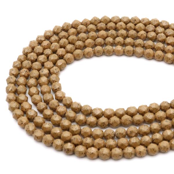 北投石 ビーズ パーツ 6mm 橙色 オレンジ スターカット 一連 約40cm 台湾産 ほくとうせき...