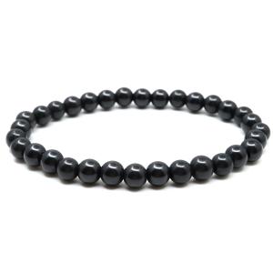 北投石 ブレスレット 6mm 黒色 ブラック 台湾産 ほくとうせき セラミック ラジウム Hokutolite 父の日 ギフト プレゼント
