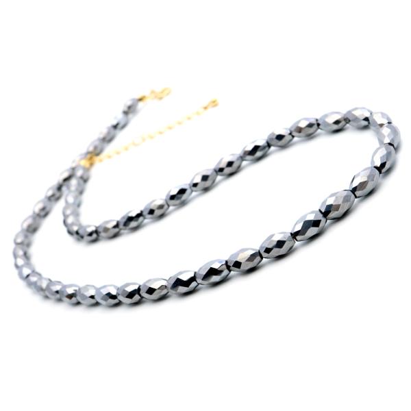 テラヘルツ鉱石 ネックレス 多面カット ナツメ型 健康 パワーストーン Terahertz パターン...