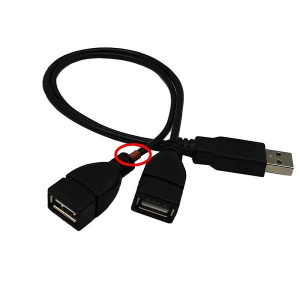USB 2.0充電＆データ同期ケーブル - CERRXIAN USB 2.0 A 2オスUSBジャッ...