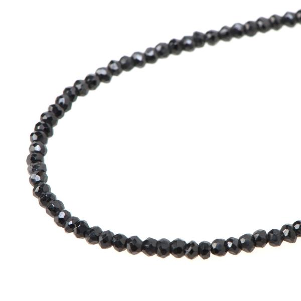 ブラックスピネル ネックレス 引き輪 シルバー925 42cm 5cmアジャスター付属 男女兼用 メ...