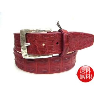 イタリア製 クロコダイル 背ワニ ベルト(40mm幅) 【ブラック】 黒