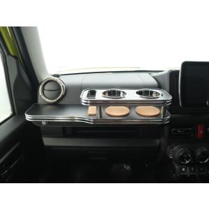 JB64Wジムニー(18/7〜) フロントテーブル　レザーブラック　BKｘフルメッキ　携帯左